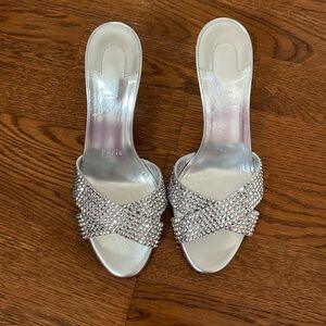 Christian Louboutin silver Mariza heels